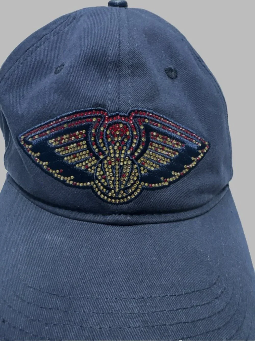 New Orleans Pelicans Rhinestone Adjustable Cap Navy Blue